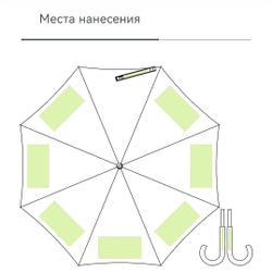 Зонт зелёный трость с нанесением логотипа