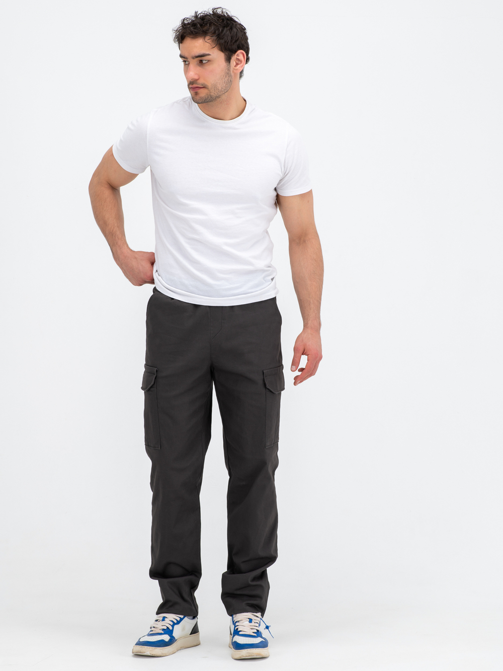 Карго джоггеры прямые. Графит