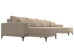 Диван П-образный Льюес, Бежевый, Велюр, 122409