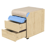 Тумба Дэми на колёсиках с 2 ящиками, органайзером для канцелярии и пуфом (ТУВ.10)