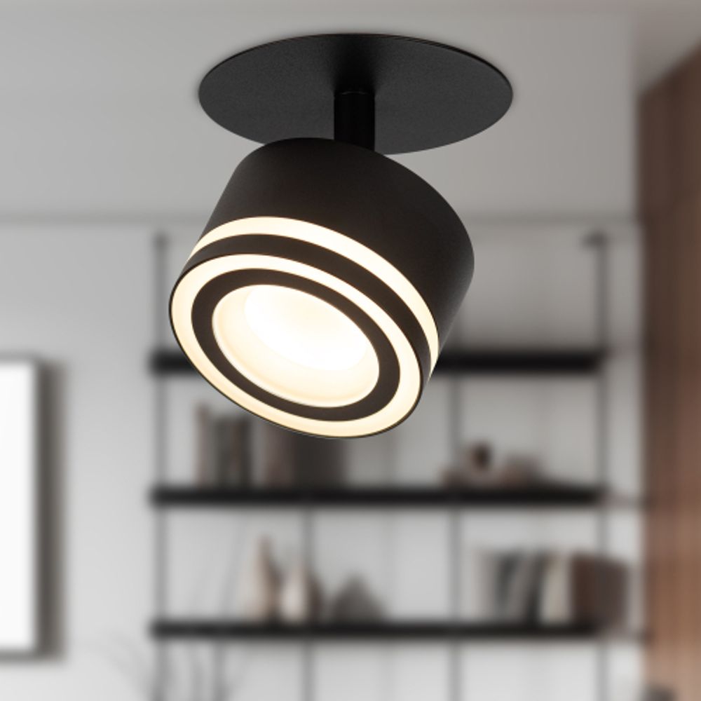 Светильник встраиваемый ЭРА DK114 BK под лампу GX53 поворотный черный | Встраиваемые светильники Для ламп GX53