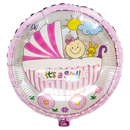 Шар Круг Коляска и малыш девочка