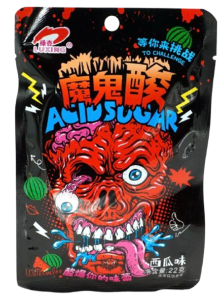 Кислые конфеты Devil's Sour Acid Sugar со вкусом сочного арбуза