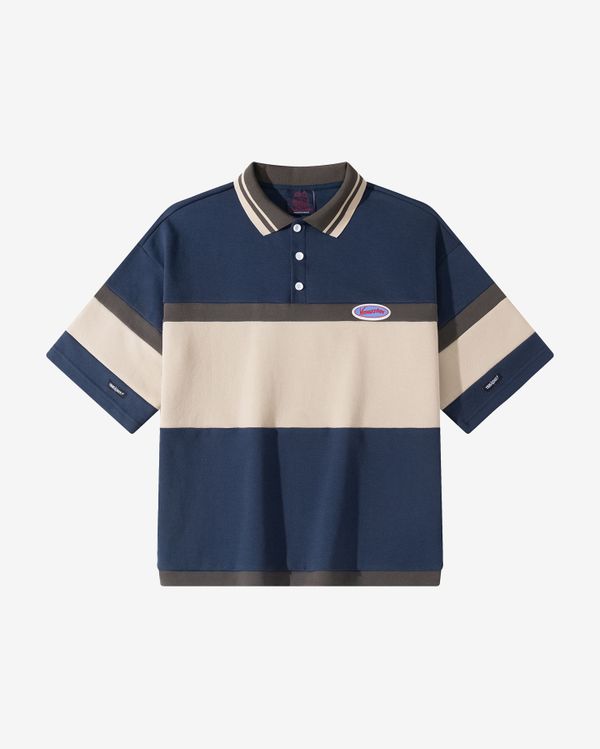 Поло серое / темно-синее - фото 1