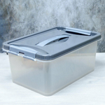 Контейнер 8л с защелками и ручкой "Клик", темно-серый С273ТСЕР