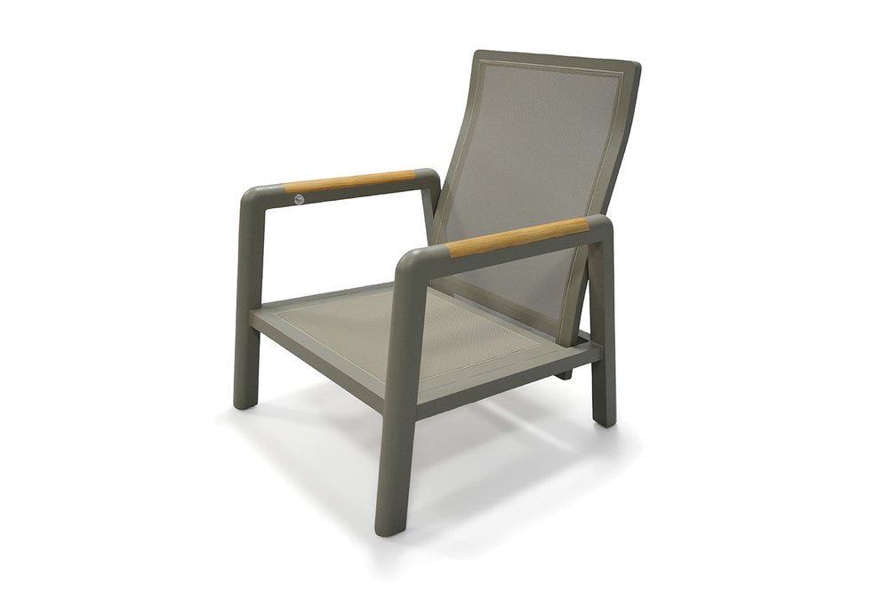 "Бари" кресло, каркас алюминий, цвет светло-серый