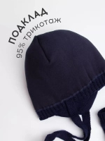 Шапка зимняя для мальчика на завязках и снуд