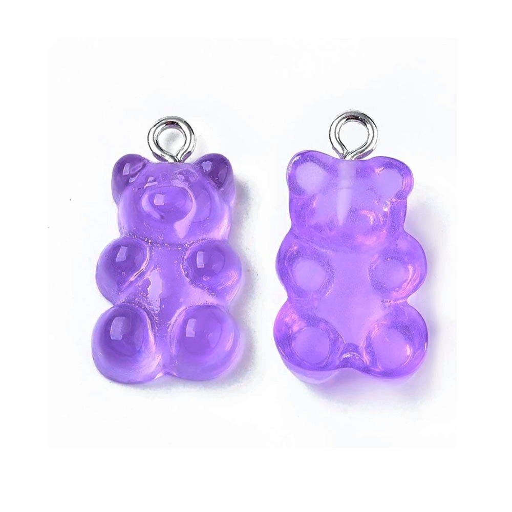 мм21-ф Подвеска "Мармеладный мишка" фиолетовый, 21мм