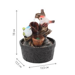 GAFN01-400 GREEN APPLE настольный фонтан с подсветкой Птички 2 | GREEN APPLE