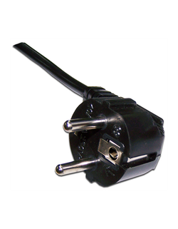 Шнур питания C19-Schuko угловая, 3х1.5, 220В, 16А, черный, 2 метра