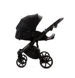 Детская универсальная коляска Adamex NOLA Natura CARBON-11 (2в1) - Черная ткань, Черная экокожи