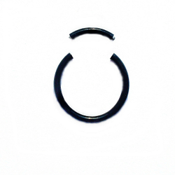Сегментное кольцо 10 мм со съемным сегментом для пирсинга. Черное, Медицинская сталь