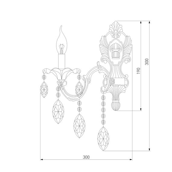 Бра Eurosvet Veletta 10108/1 белый/прозрачный хрусталь Strotskis
