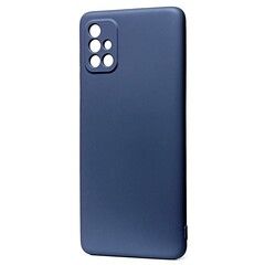 Силиконовый чехол Silicone Cover с защитой камеры для Samsung Galaxy A51 (Темно-синий)