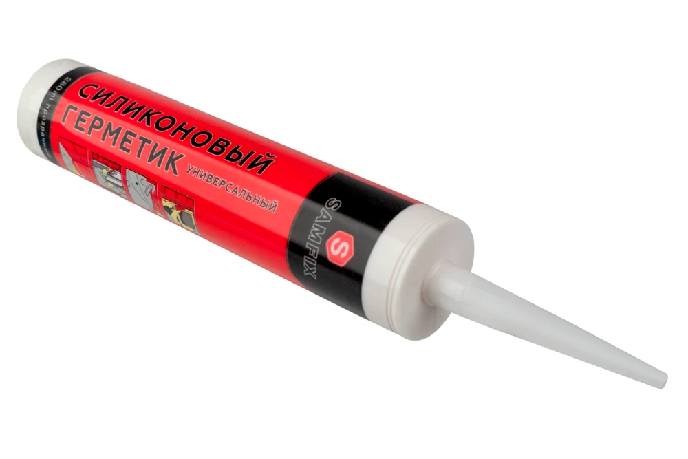 Герметик силиконовый строительный прозрачный 280 мл (325 г)