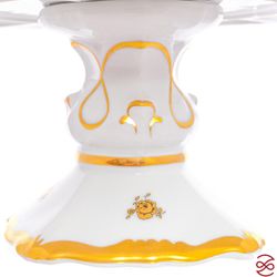 Тарелка для торта на ножке Queen's Crown Золотая роза 30 см