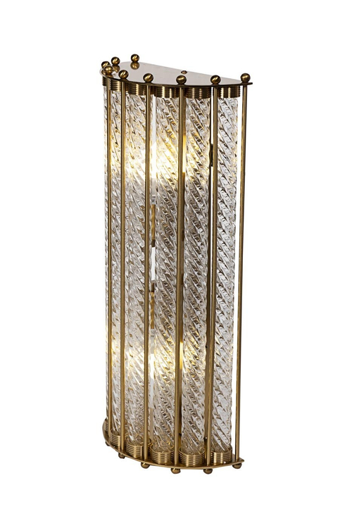 Настенный светильник Бра / Бра эксклюзив / Бра Garda Decor из прозрачного стекла (латунь)
