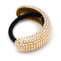 резинка со вставкой россыпь цирконов, золото