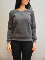 СВИТШОТ ЖЕНСКИЙ ФЛИС, 280 гр, темн.меланж, M-301_52 (2XL)