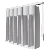 Вертикальные тюлевые жалюзи "Вальс" с карнизом Стандарт без декоративной планки, ткань коллекции Шуберт, цвет 9514 белоснежный