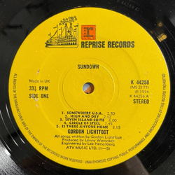 Винтажная виниловая пластинка LP Gordon Lightfoot Sundown (UK 1974)
