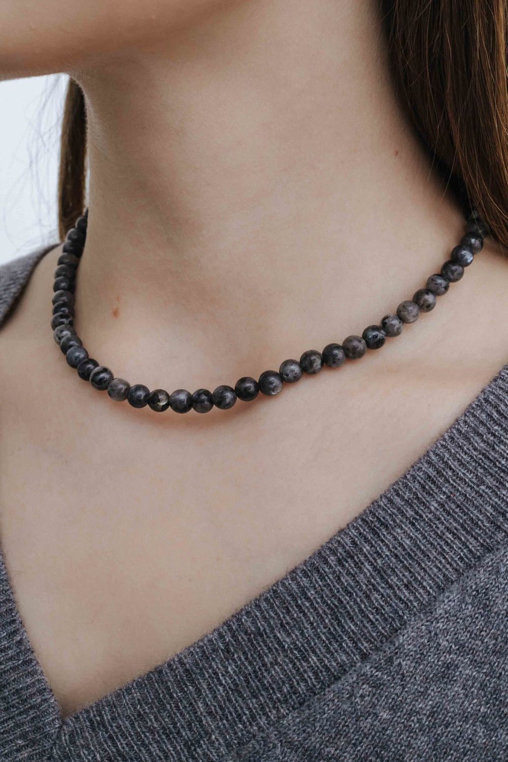 Колье из бусин камня ( labradorite ) Колье из бусин камня ( labradorite )