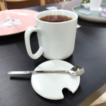 Керамическая кружка с крышкой и ложкой SWED HOUSE, голубой, 350 мл