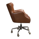 Вращающееся кресло 4166 из темно-коричневой кожи
