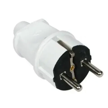 10002 Вилка MAKEL евро прямая белая