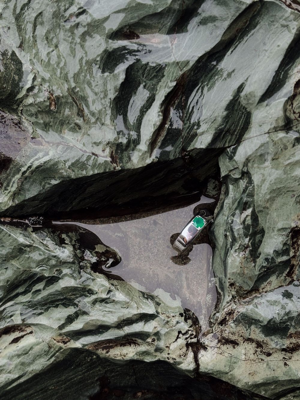 Кольцо Crystal Round с зелёным агатом