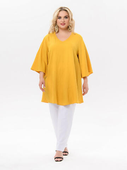 Туника свободная, цвет карри