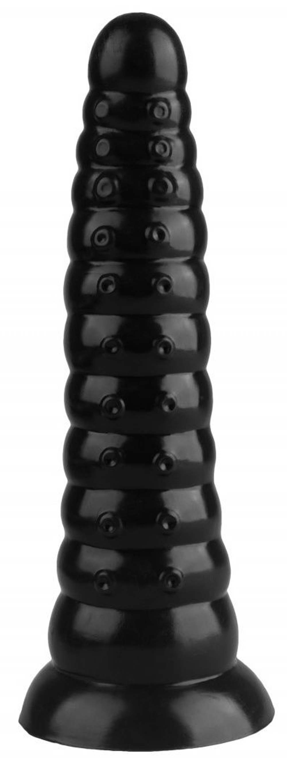 Черная коническая анальная втулка - 25 см. (Цвет: черный)