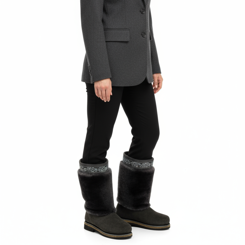 Унты женские из мутона и замши