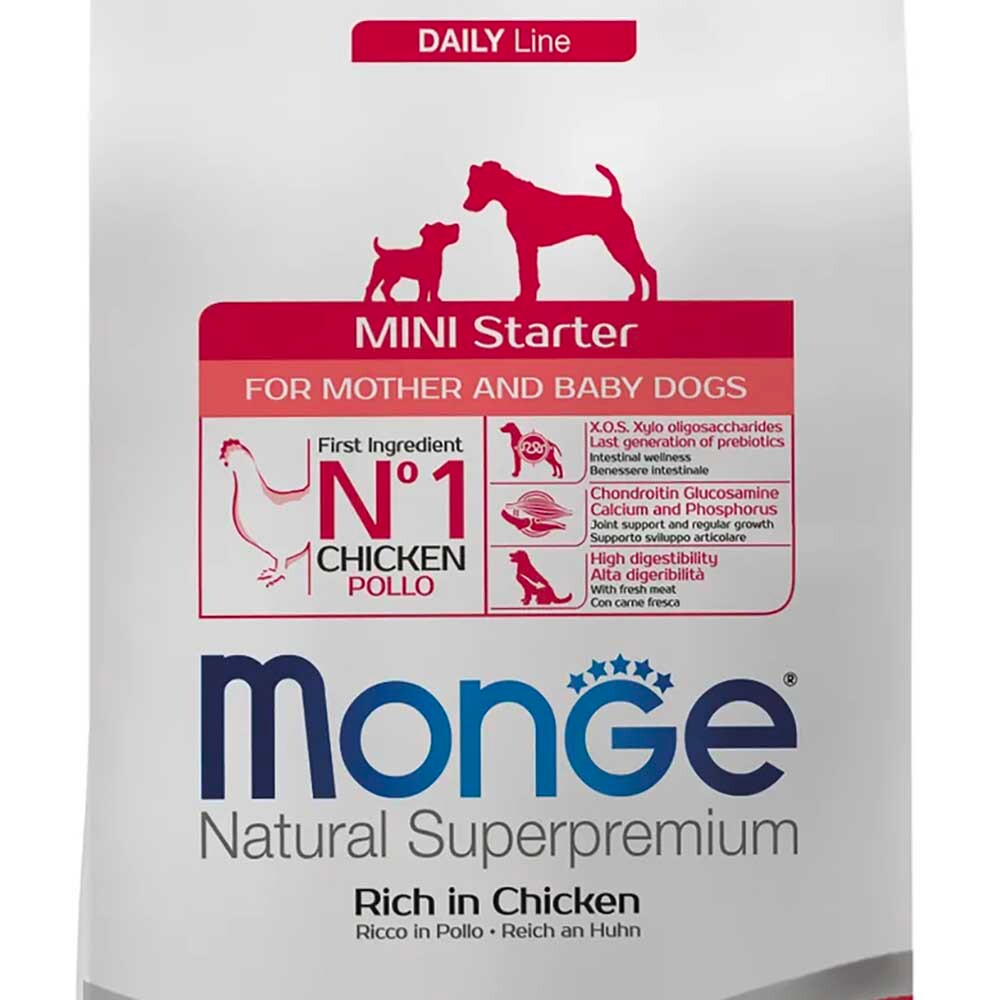 Monge Starter Dog Mini Chicken - корм для щенков и кормящих сук мелких пород (курица)