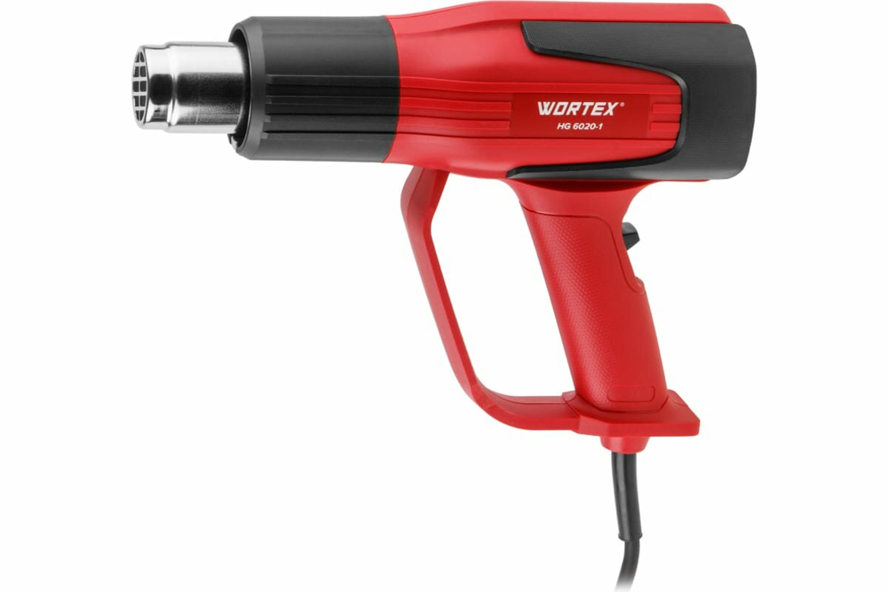 Фен технический WORTEX HG 6020-1  в чем. + набор сопл 2000 Вт, 2 скор., 350-600 °С (0334327)