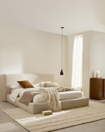 Кровать Blok бежевая со съемными чехлами под матрас 180 х 200 см