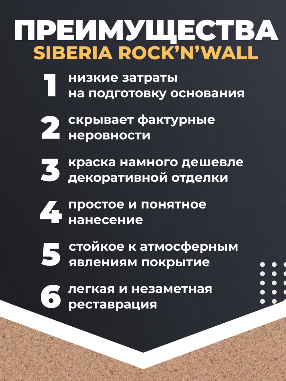 Siberia Rock'n'Wall Краска с эффектом камня "Туф табачный", 1 л