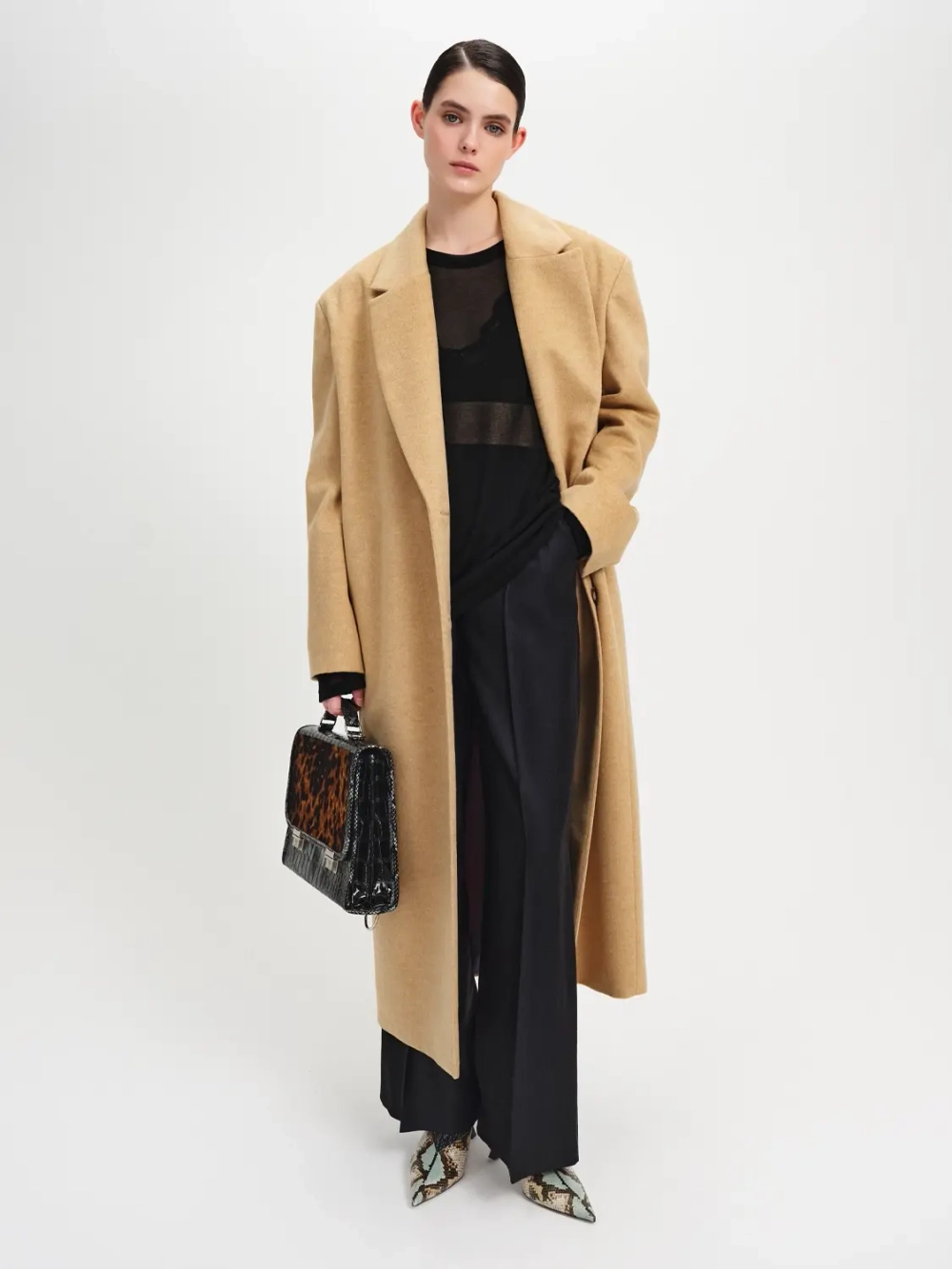 Пальто из шерсти с кашемиром OLA OLA