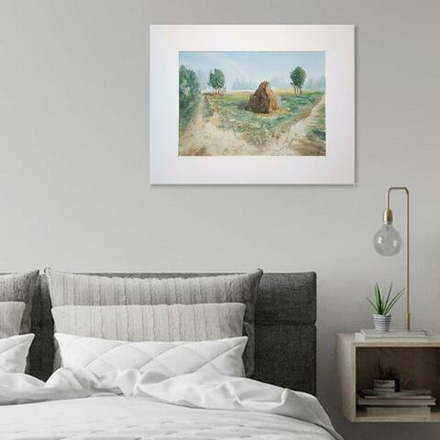 Картина авторская акварельная в паспарту 30х40 см на стену для интерьера "Перепутье "