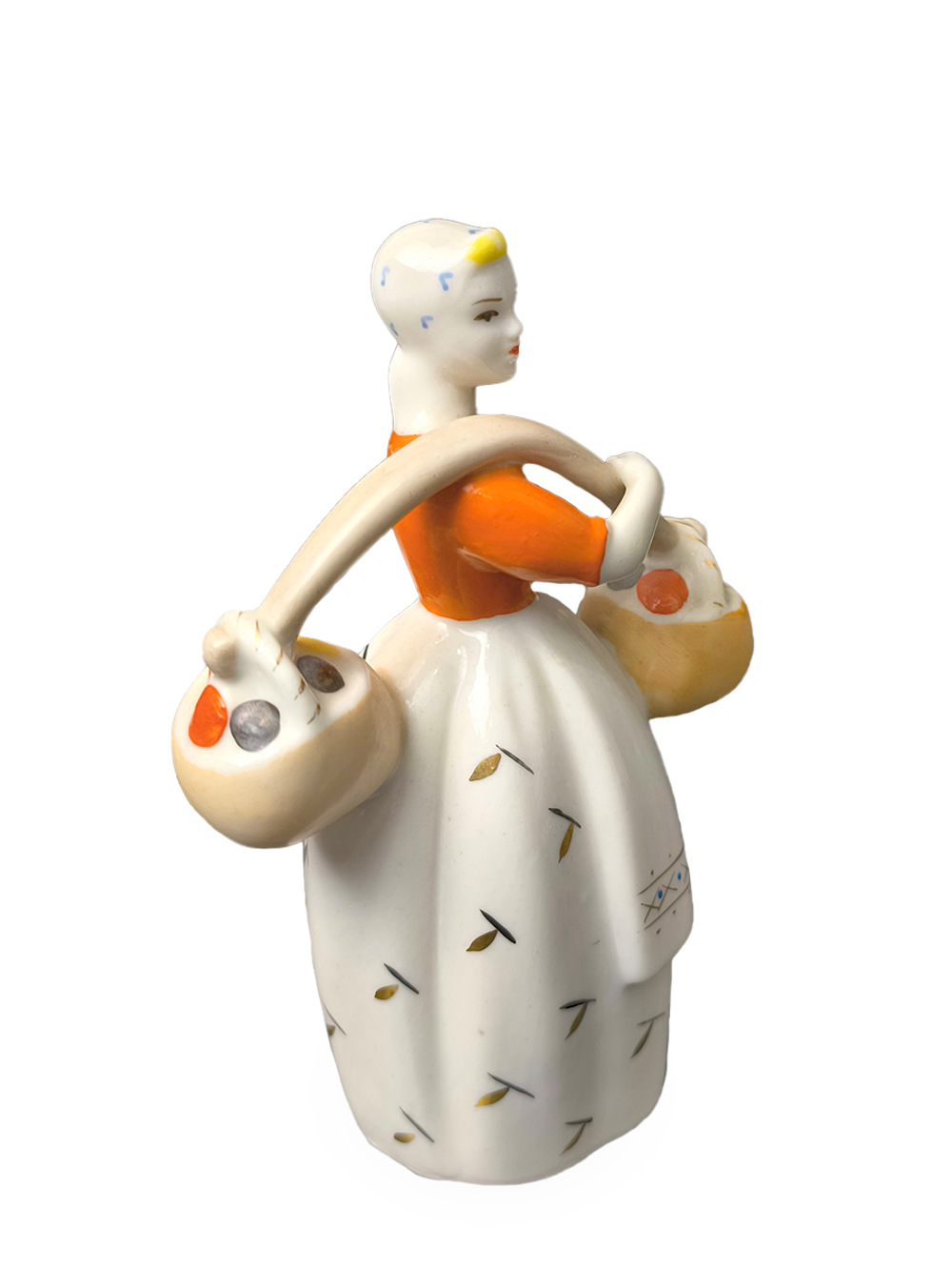 Фарфоровая статуэтка "Девушка с грибами" (Полонное ЗХК)