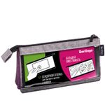 Пенал-косметичка многофункциональная, 3 отделения, 215*110*80 Berlingo "Combo lilac", полиэстер