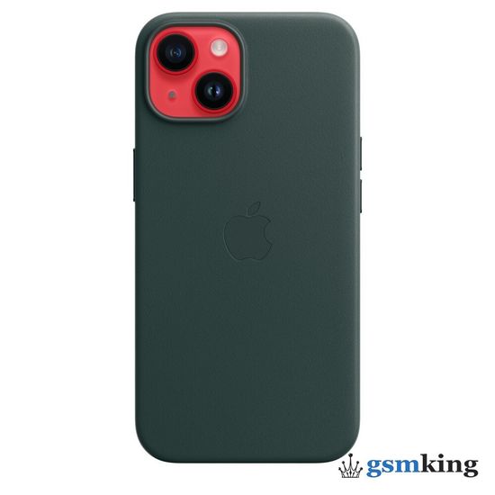Apple Leather Case with MagSafe iPhone 14 Forest Green «Зелёный лес» MPP73ZM/A