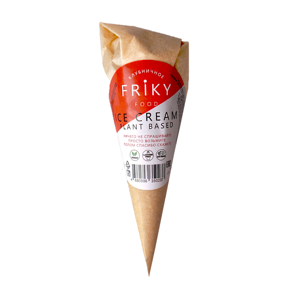 Мороженое в вафельном рожке Клубничное Friky, 60 г