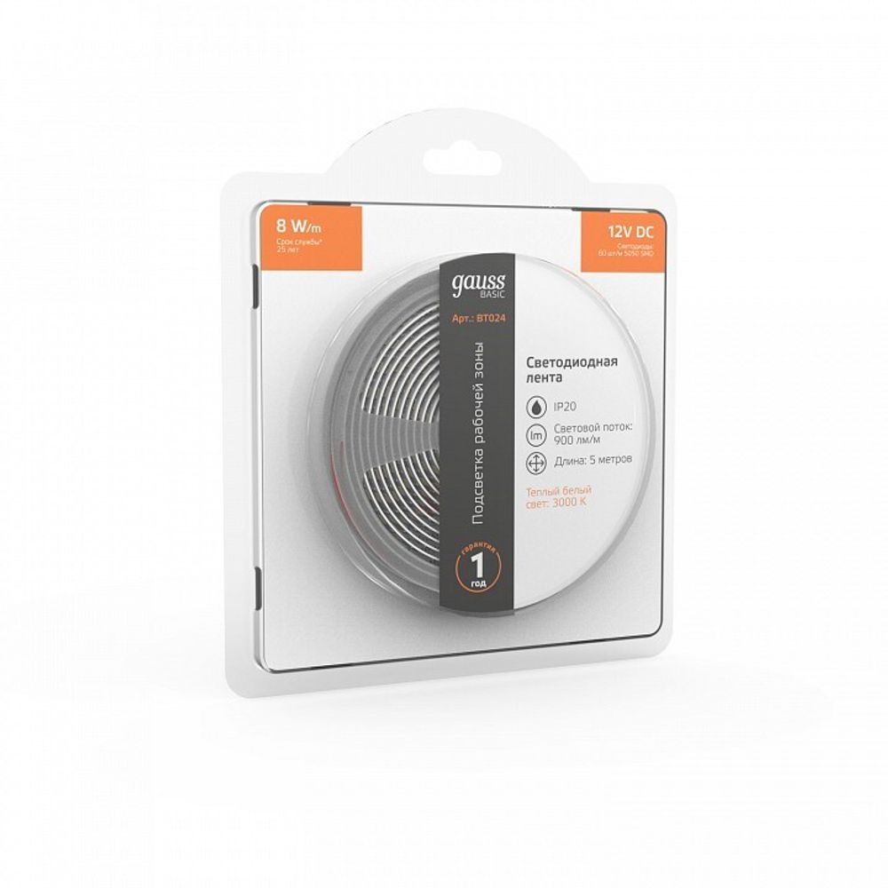 Лента светодиодная Gauss Basic BT024