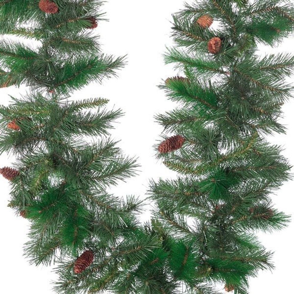 GAEM Гирлянда еловая, 220 веток, 30 шишек, D 36 см, L270 W34 H34 см