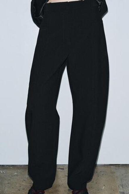 ZARA БРЮКИ-БАЛЛОНЫ ZW COLLECTION, ЧЕРНЫЙ