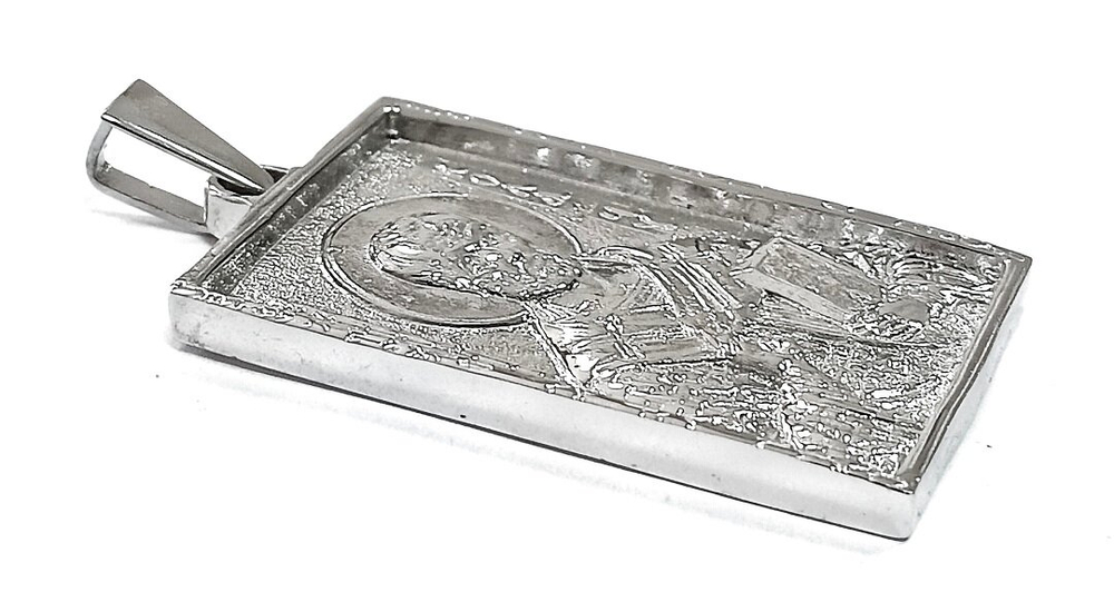 Ювелирная подвеска иконка из серебра Николай Чудотворец