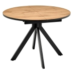 Стол Bradex Home Rudolf круглый раскладной 100-130x100x75см, Дуб Вотан, чёрный