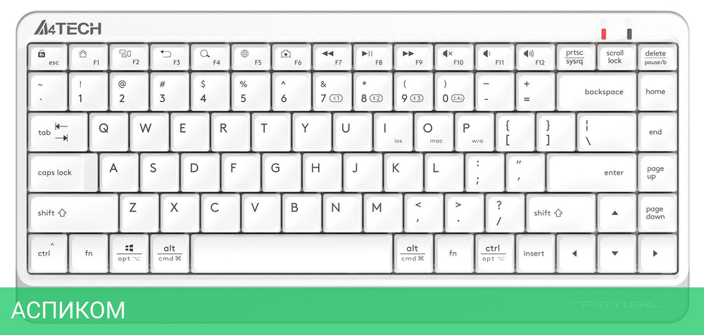 Клавиатура A4Tech Fstyler белый/серый (FBK11)