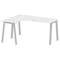 Metal System Стол криволинейный левый на А-образном м/к БА.СА-4 (L) Белый/Металл Серый 1600*1200*750
